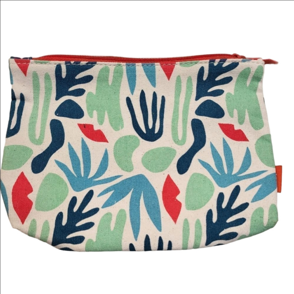 Ipsy Glam Bag Force Of Nature Blue Orange Abstract Cosmetics Bag